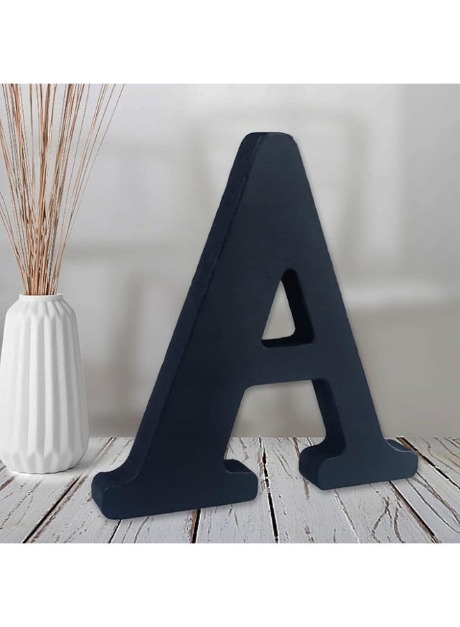 MIRFA Wooden Free Standing Decorative Letter Slices - Black - 6inches (A) - Image 1